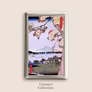 Japanese Cherry Blossoms Cigarrette Case Zigarettenetui Wallet Vintage Metal 100s Box Blunt Holder Gift