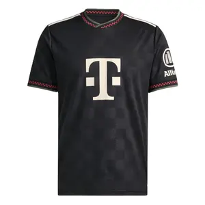 FCB Black Diamond Edition ss2425 – Men’s Sport Soccer Jersey Checkerboard Design V-Neck Breathable Shirt