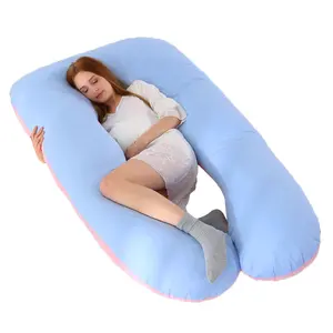 Pregnancy Pillows for Sleeping, U Shaped Full Body Maternity Pillow with Removable Cover - Support for Back, Legs, Belly, HIPS for Pregnant Women, 47 Inch Pregnancy Pillow for Women, Pink & Light Blue，Gift for Mom Women