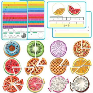 Fraction Tiles & Circles, Bars,Math Manipulatives, Fraction Manipulatives for 2nd, 3rd, 4th, 5th Grade Classroom  Haves Teachers Whiteboard Teaching School Homeschool Supplies