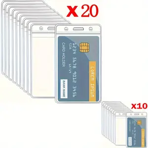 Waterproof Transparent Card Holder, Plastic ID Badge Protector Case, Business Bank Credit Card Sleeve, Durable Document Organizer