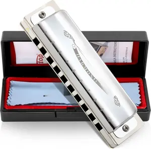 Harmonica, Diatonic Blues Harmonica Key of C, 10 Holes Diatonic Blues Mouth Organ T008,  Harmonica For Adults, Professional Player and Students