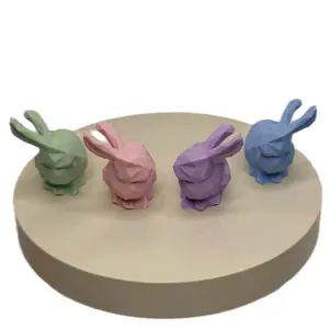 Low-Poly Mini Easter Bunnies Set of 4 - Assorted Colors for Decoration or Toy - Ideal for Easter Celebrations