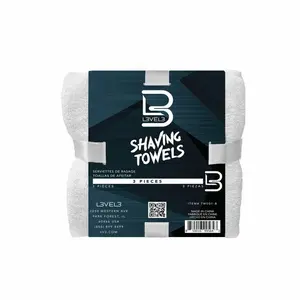 Level 3 Face Towels - Barber and Salon Hair Stylist White Cotton Cloth - Soft, Light and Absorbent