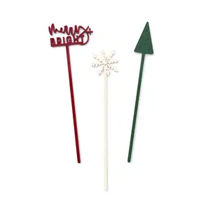 Modern Christmas Drink Stirrers, Set of 12