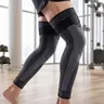 2Pcs Knit Fabric Compression Knee Sleeves - One Size Athletic Body Support Gear for Fitness, Injury Prevention, Squatting, Non-Slip Silicone Strap, 3D Knit Breathable Mesh for Heat Escape, Protect Your Knees