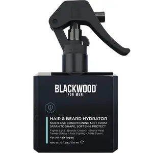 Blackwood For Men Hair & Beard Hydrator | Natural Leave-In Conditioner Mist to Moisturize & Detangle | Protects from Heat, Repairs, Adds Shape & Scent