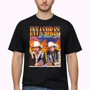 Los Invasores De Nuevo León T-Shirt, Lalo Mora Corridos Mexicanos Tee, Norteño Music Shirt, Regional Mexican Fan Merch Gift