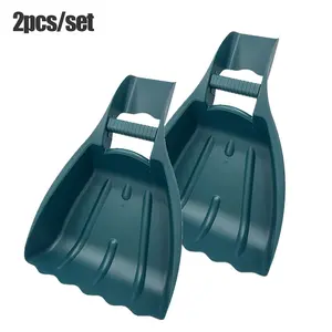 Pmmj 2-Pack Large Handheld Garden Rake Leaf Scoops for Leaf Removal, Plastic Lawn Leaf Grabbers, Manual Weeders for Yard Debris Cleaning
