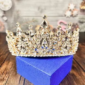 Queen Crown, Gold Princess Tiaras and Crowns Wedding Tiara and Crown for Bride