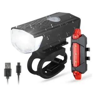 USB Rechargeable Bike Light, Front Light & Taillight, Easy to Install, 3 Modes, Bicycle Accessories for Safety Riding