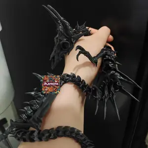 28inches Articulated Dragon Skeleton – 3D Printed Fantasy Creature with Realistic Bones and Spikes