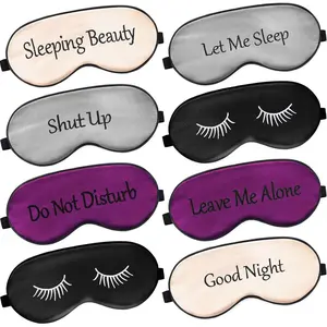 BY-EM098 8 Pieces Sleep Mask Silk Eye Mask with Adjustable Strap Soft Blackout Blindfold Eye Cover for Women Men Full Night's Sleep, Travel, Nap, Meditation(Fresh Colors)