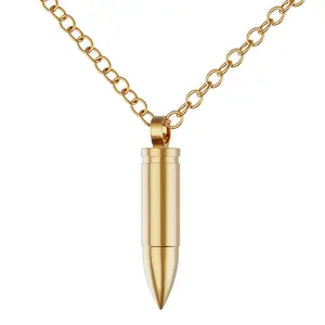 Urn Necklaces for Ashes Bullet Container Pendant Stainless Steel Keepsake Holder Ashes for Pet Human Memorial Cremation Jewelry for Men Women