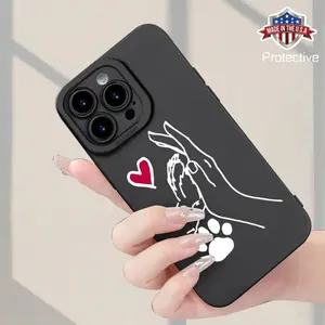 Creative Dog Paw High-Five Pattern New Seller Classic Creative Fun TPU Camera Shockproof Protective Phone Case Compatible with iPhone 7/8/11/12/13/14/15/16 Pro/Pro Max/XS Max/XR/SE/Mini, Suitable for Both Boys and Girls Protector Protection