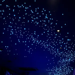 633 Pcs Blue Glow Star Ceiling Decals - 3D Removable Night Sky Decor for Kids Bedroom as Calming Galaxy
