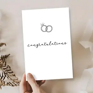 Ring Design Wedding Card, Congratulations Wedding Card, Heartwarming and Simple Greeting Card, Wedding Gift for Couple