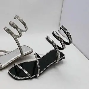 Daisy Coil Rhinestone Strap Sandals