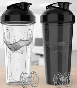 Protein Shaker Bottle 2 Pack 700ml Leak Proof BPA Free Gym Mixer Cup With Whisks for Men and Women