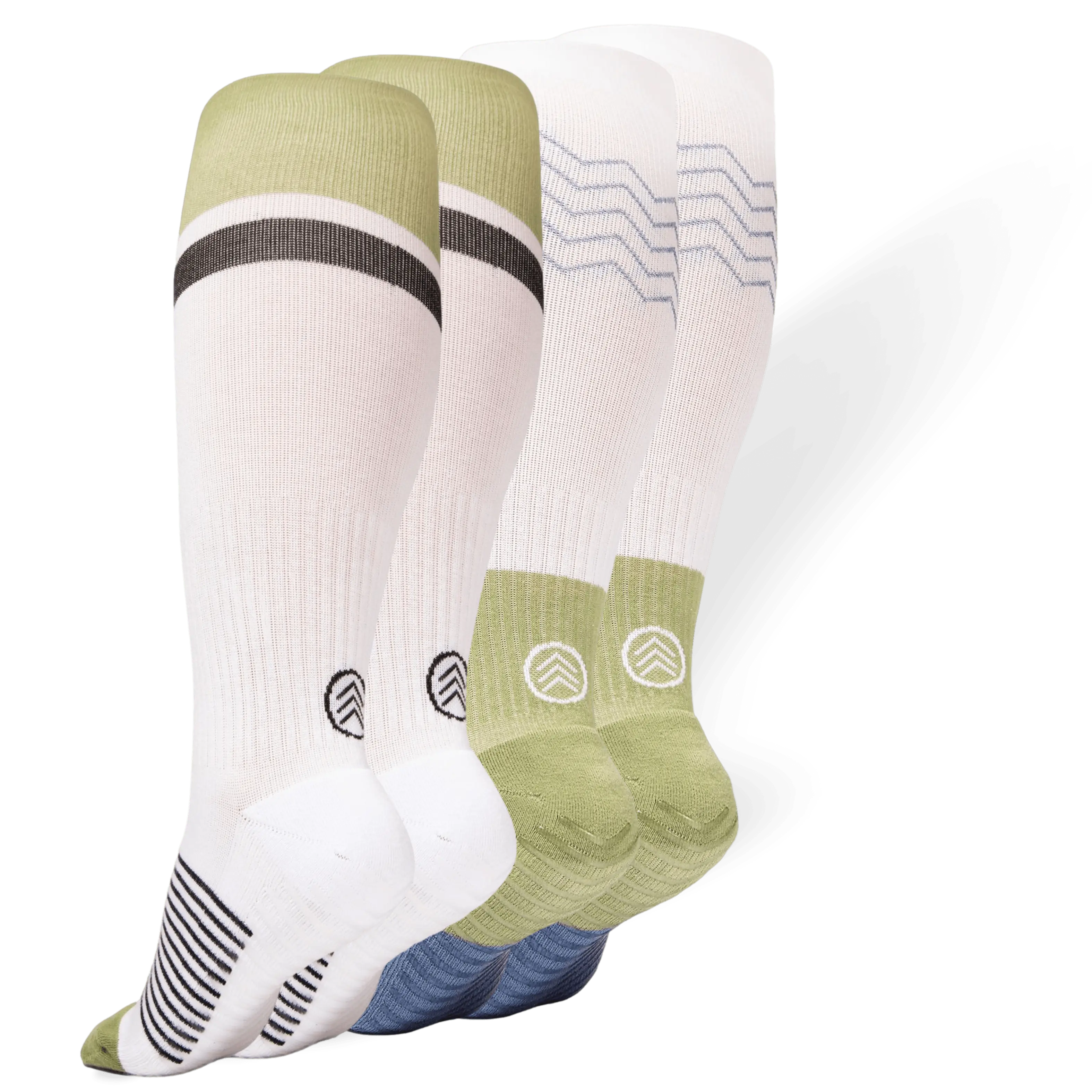 Gripjoy Men's Stylish Compression Socks, Breathable Cotton Blend with Non-Slip Grips for Extended Sizes, 15-20 mmHg, 2 Pack