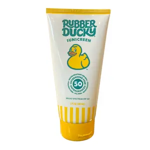 Rubber Ducky SPF 50 Sunscreen Lotion, Fragrance Free, Clear, Sensitive Skin Comfort Facial Moisturizing Skincare, Hydrating Smooth Sunscreen, USA Made, Water-Resistant, Oil-Free, Vitamin E, Non-Greasy Formula - Moisture