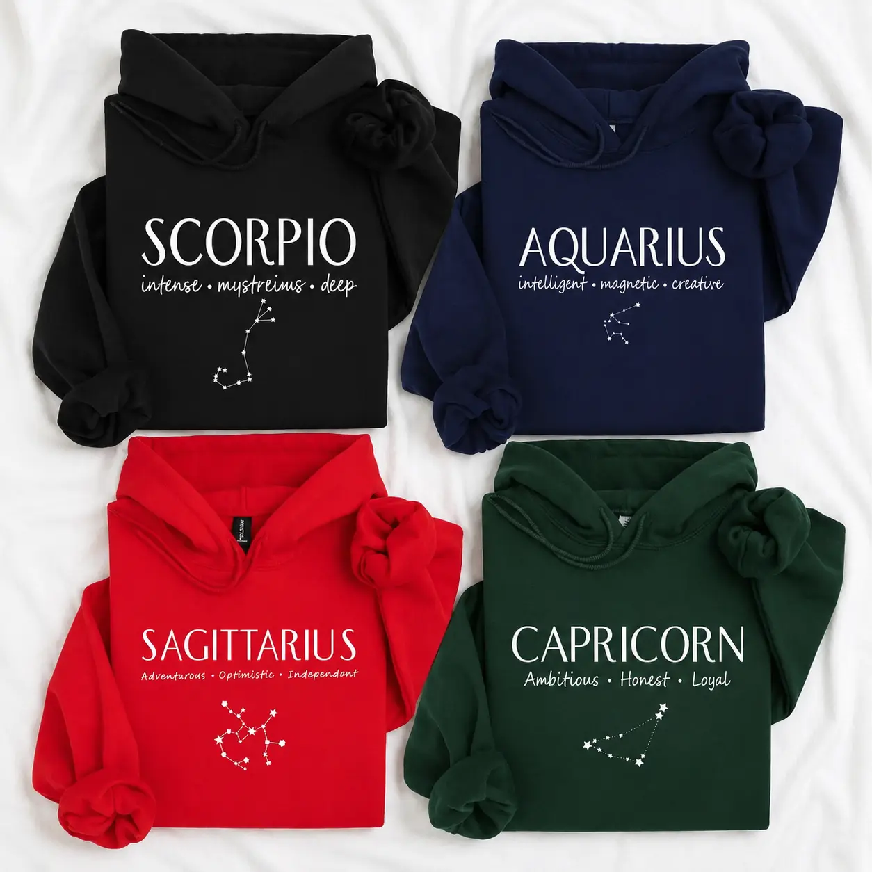 12 Zodiac Constellation Hoodie, Minimalist Astrology Hoodie, Horoscope Star Sign Sweatshirt, Celestial Graphic Pullover, Unisex Zodiac Hoodie for Women and Men, Cozy Astrology Crewneck, Birthday Gift for Astrology Lovers, Christmas Gift - DPCLICK