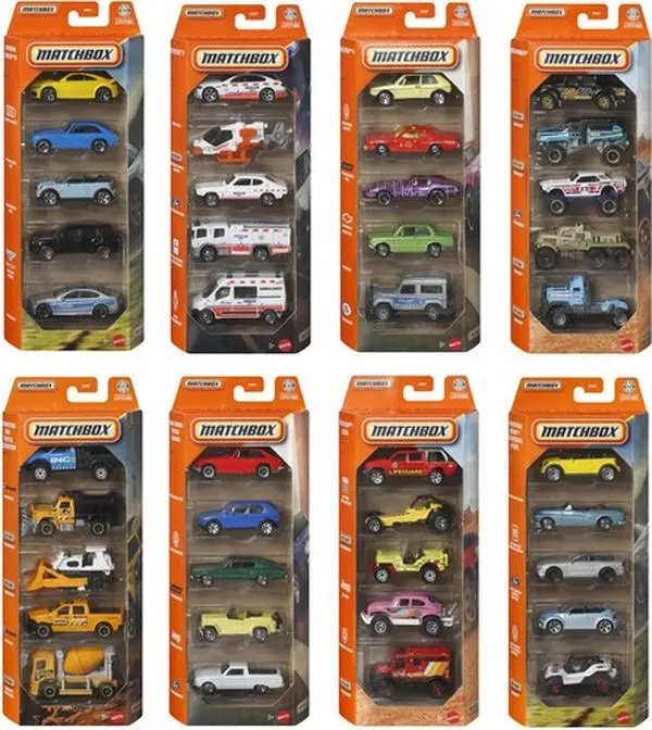 Matchbox Basic 1:64 Rolling Model Cars 5-Pack 12-Piece G Assortment [COLLECTIBLES], Accurate Toy Vehicles for Storytelling Play, Ships in Own Container