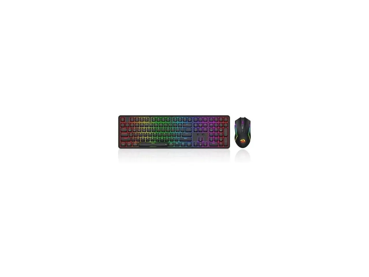 Redragon S163 3-Mode Wilreess Gaming Keyboard & Mouse Combo, 108 Keys K689 PRO RGB Gasket Keyboard and 8000 DPI M693 Gaming Mouse Bundle, Convenient Shared Dongle