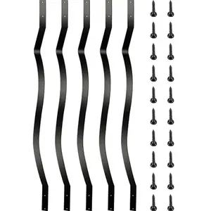 51 - Piece 32.25"x1" Iron Deck Balusters Set with Screws - Perfect Metal Spindles for Wood/Composite Outdoor Stair, Deck & Porch Railing