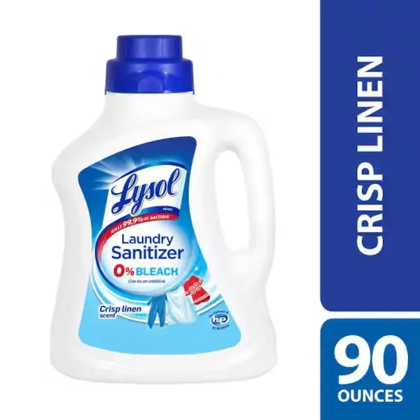 Liquid Antiseptic Laundry Sanitizer Detergent Additive - Bleach Alternative, Clean Odor Eliminator, Fresh Crisp Linen Scent, HE Compatible, 90 Fl oz (Baby & Maternity Care), Us, 90-Day