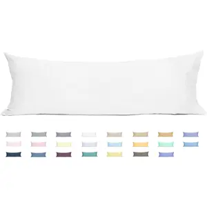 Sunflower Body Pillowcase 100% Cotton Long Pillow Cover Envelope Closure 1 Pack 20×54 inches White Soft and Breathable