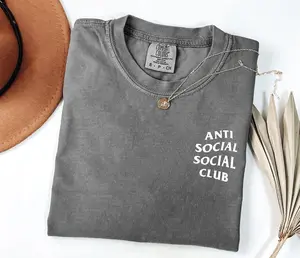 Comfort Colors Anti Social Social Club Shirt, Soft Cotton Crewneck Shirt for Men and Women, Gift for Him or Her, Unisex Stylish