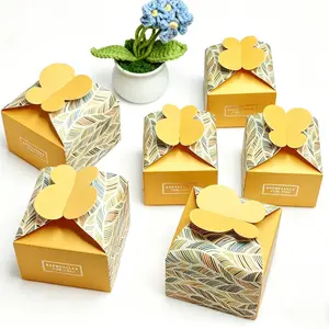 12 PCS Creative Butterfly Square Boxes, Wedding Candy Box, Elegant Chocolate Box, Festival Party Gift Packaging, Two Sizes Available