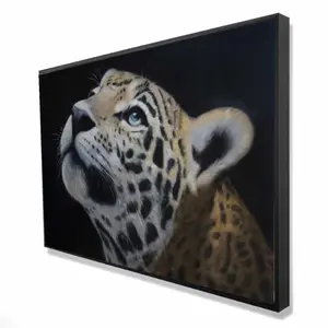 212 MAIN Hyperrealist Leopard Face Framed Print - 24x36 in., Artistic Animal Kingdom Decor, Home Interior Room Wall Decoration Highlighting Beauty of Nature