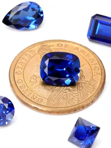 5-11mm Long Cushion Cut Synthetic Blue Sapphire Gemstone, Ideal for Earrings Rings Studs Jewelry DIY Accessories