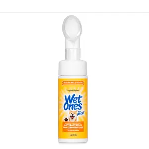Wet Ones for Pets Antibacterial Dog Paw Cleaner with Built-in Scrubber Brush, Tropical Splash Scent - Foaming Cleanser for Dog Paws - Paw Washer & Grooming Care, 5 Ounce