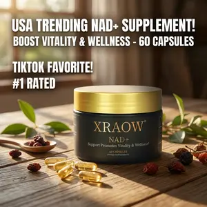 XRAOW NAD Supplement with Resveratrol NMN Alternative 30-Day Supply Advanced NAD+ Third-Party Tested for Quality and Safety Vitamin Healthcare Edible Fitness