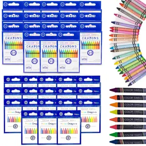 Color Swell Regular and Neon Crayon Bulk Packs - 18 Boxes of Fun Neon Crayons and 18 Boxes of Colorful Regular Crayons Home School , Excellent Gifts  for Birthday, Halloween, Christmas Gift.