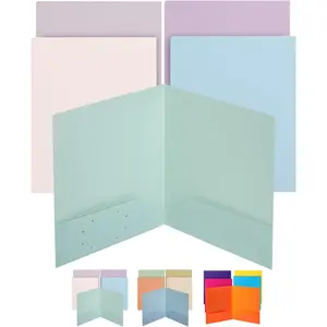 Plastic Folders with Pockets, 5 pcs, Aesthetic File Folder with Business Card Slot, 2-Pocket Folder, Back to School, Office, Filing Supplies