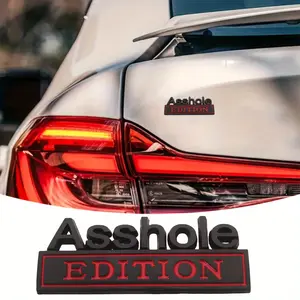 1 PCS A*shole Plated Badge Car Stickers! Application - External Stickers Are Suitable For Decorating Most Cars, Such As Trucks, SUVs, MPVs, RVs, Motorcycles Or Doors, Walls, Laptops, And Toolboxes. Aluminum Alloy Materials