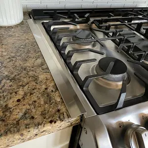 Grade 304 Brushed Stainless Steel Universal Stove-Countertop Gap Filler T Trim (2-Pack)