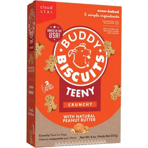 Buddy Biscuits 8 oz. Box of Teeny Crunchy Dog Treats Made with Natural Peanut Butter