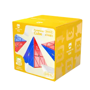 GAN Monster Go Pyraminx Cube MG Speed Pyramid Stickerless Triangle Cube Non Speed cube Plastic cube Gift Set Boys Girls Game Educational Multicoloured