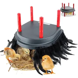 Brooder Heater For Chicks With Comfort Feathers,Chick Duckling Brooder Heating Plate Adjustable Height-Warm Up To 15 Chick,Ducklings(Heating Plate With Feather)
