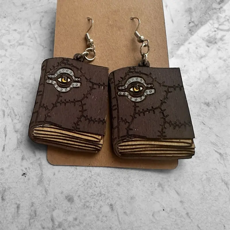 Spell book earrings