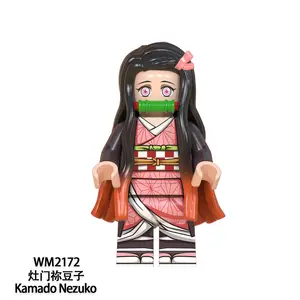 LEGO-Compatible Demon Slayer Mini Building Set - Tanjiro, Nezuko, Butterfly Shinobu Characters & "Unlimited Train" Toy for DIY Doll Making