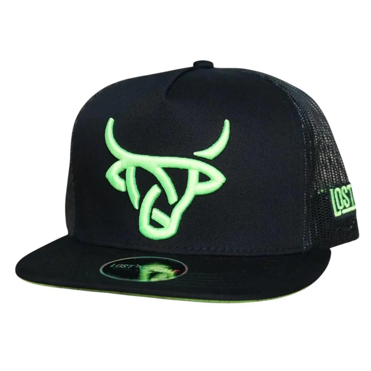 Lost Calf Unisex Neon Green Mesh Back Snapback Hat