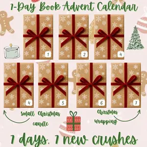 7 Day Book Advent Calendar 7 Books Small Christmas Candle with Festive Wrapping and 7 New Crushes