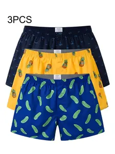 Mens Boxer Shorts Funny Boxers Sleep Short Plaid Cotton Loose Woven Boxers for Men Casual Menswear shorts for the summer essential shorts Nightwear Stylish fathersdaygift