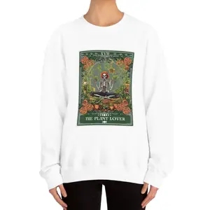 Plant Lover Tarot Card Sweatshirt, Plant Lover Gift for Plant Lady Sweatshirt Green Witch Witchy Stuff Crazy Plant Lady Plant mom Gardening